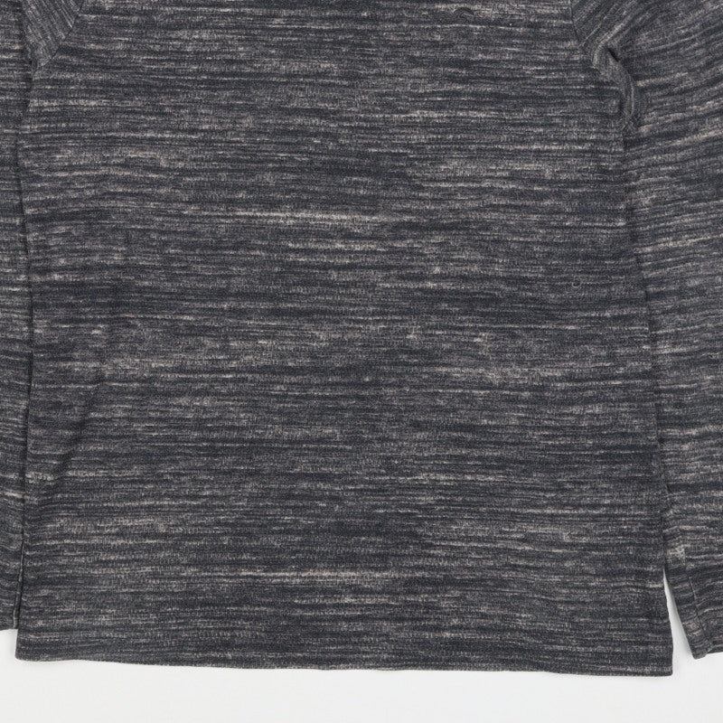 Additional view of Hollister Men’s Grey Marl Logo Crew Neck Pullover Sweatshirt M