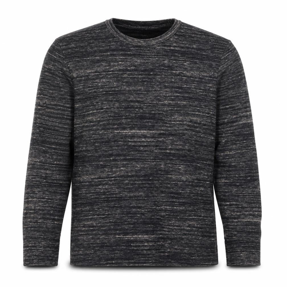 Front view of Hollister Men’s Grey Marl Logo Crew Neck Pullover Sweatshirt M