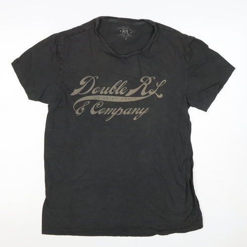 Double RL Ralph Lauren Men's Black M Logo Graphic Print T-Shirt