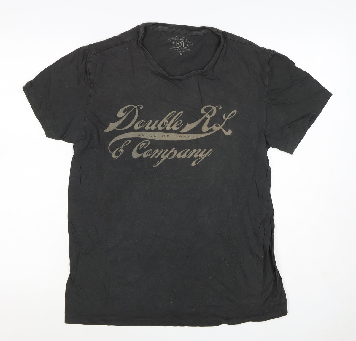 Double RL Ralph Lauren Men's Black M Logo Graphic Print T-Shirt