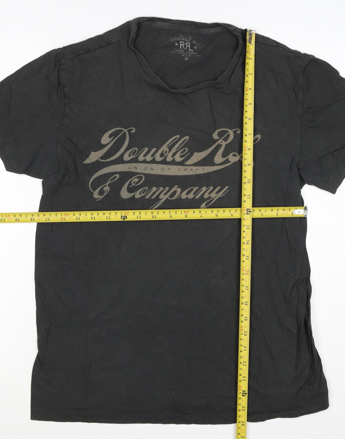 Double RL Ralph Lauren Men's Black M Logo Graphic Print T-Shirt