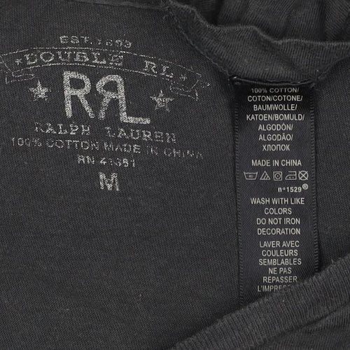 Double RL Ralph Lauren Men's Black M Logo Graphic Print T-Shirt