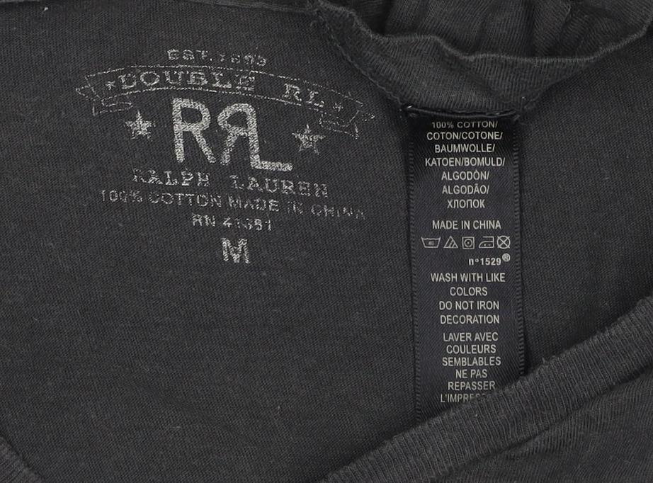 Double RL Ralph Lauren Men's Black M Logo Graphic Print T-Shirt