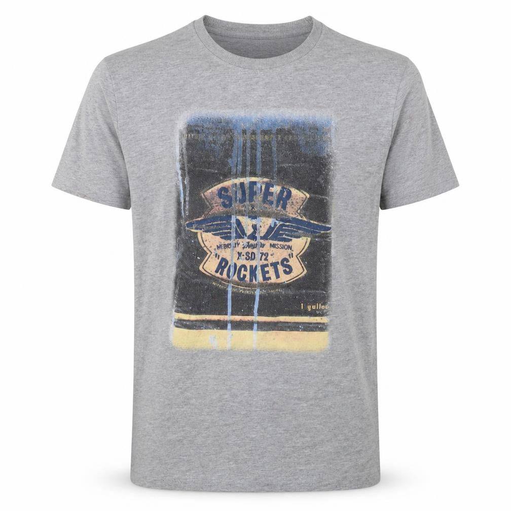Superdry Mens Grey M Graphic Space Rocket Crew Neck T-Shirt
