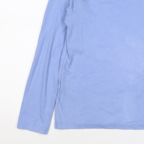 Uniqlo Women Blue M Basic Crew Neck Long Sleeve Cotton T-Shirt