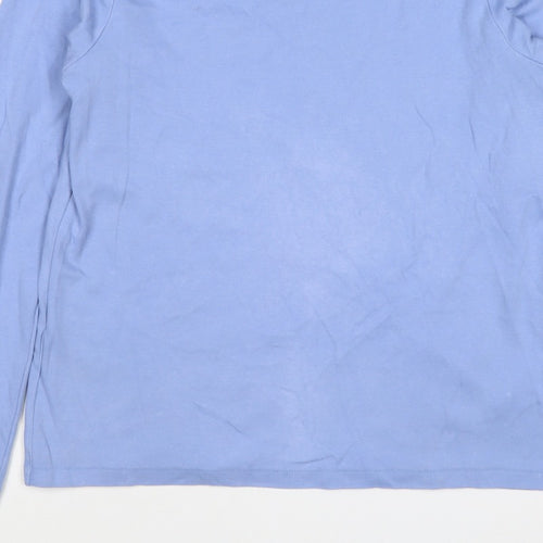 Uniqlo Women Blue M Basic Crew Neck Long Sleeve Cotton T-Shirt