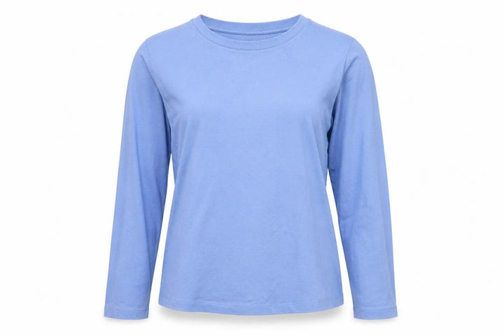 Uniqlo Women Blue M Basic Crew Neck Long Sleeve Cotton T-Shirt