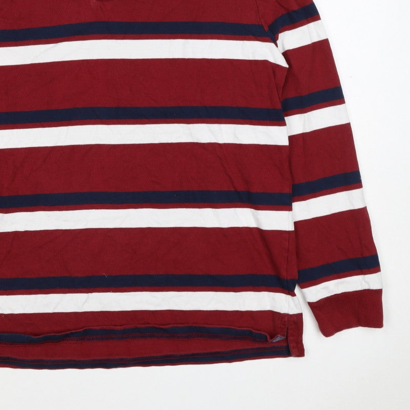 Blue Harbour Mens Multicoloured Stripe Long Sleeve Polo Shirt XL Cotton
