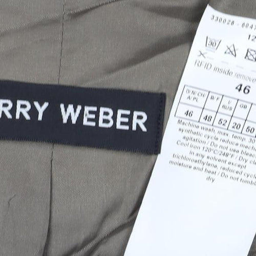 Gerry Weber Women Brown Linen Blend Blazer UK 18 3 Button Lined