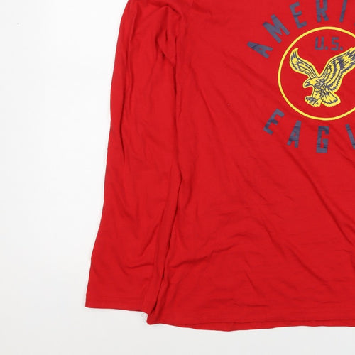 American Eagle Men’s Red XL Long Sleeve USA Eagle Graphic T-Shirt
