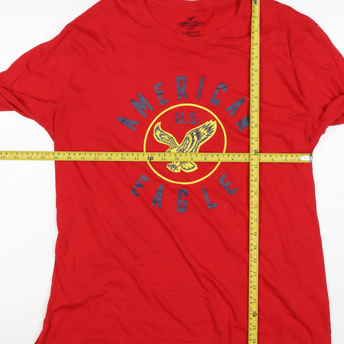 American Eagle Men’s Red XL Long Sleeve USA Eagle Graphic T-Shirt