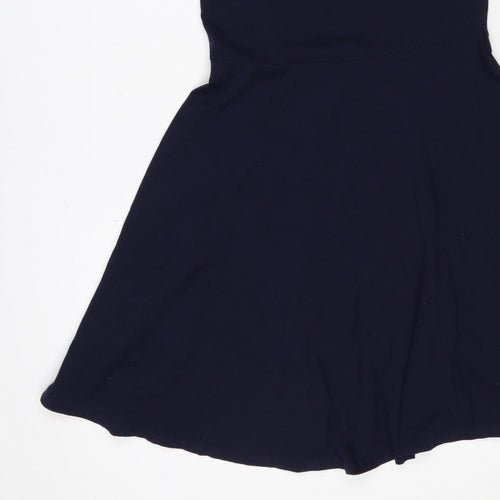 Dorothy Perkins Women Blue UK 12 Fit & Flare Sleeveless Lace Dress