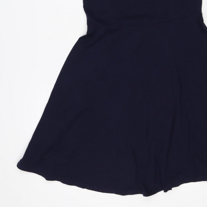Dorothy Perkins Women Blue UK 12 Fit & Flare Sleeveless Lace Dress