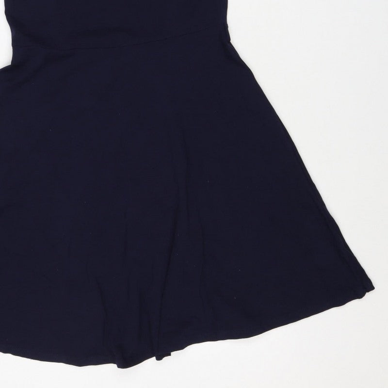 Dorothy Perkins Women Blue UK 12 Fit & Flare Sleeveless Lace Dress