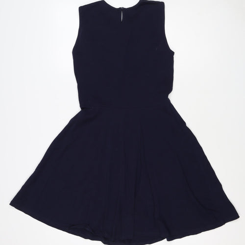 Dorothy Perkins Women Blue UK 12 Fit & Flare Sleeveless Lace Dress
