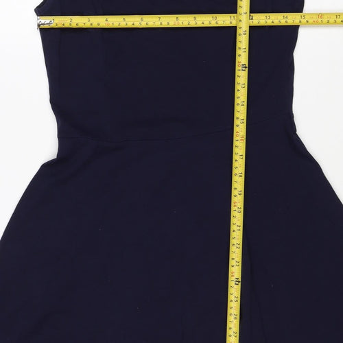 Dorothy Perkins Women Blue UK 12 Fit & Flare Sleeveless Lace Dress