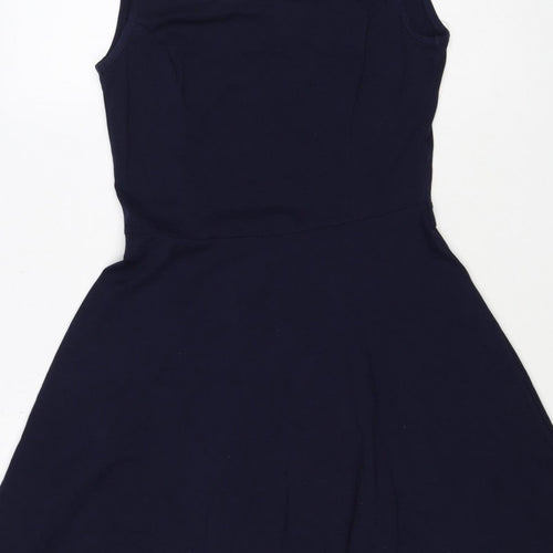 Dorothy Perkins Women Blue UK 12 Fit & Flare Sleeveless Lace Dress