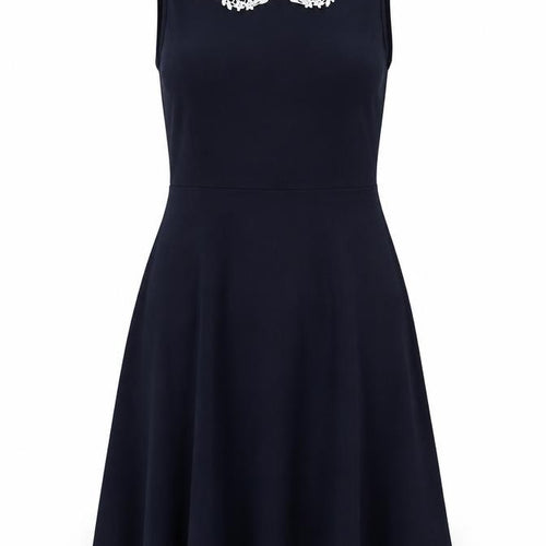 Dorothy Perkins Women Blue UK 12 Fit & Flare Sleeveless Lace Dress
