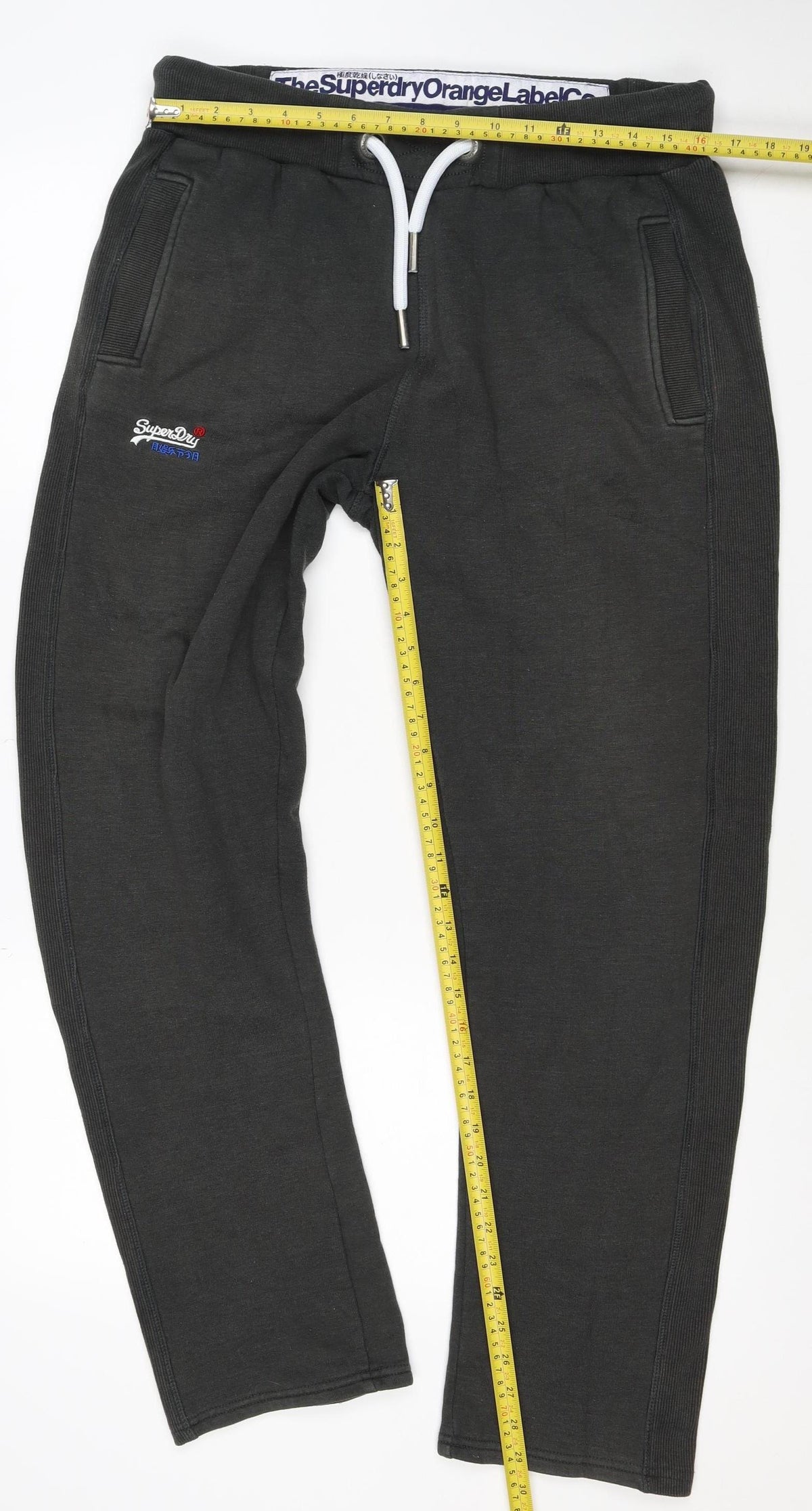 Superdry Men’s Black L Orange Label Slim Fit Fleece Joggers