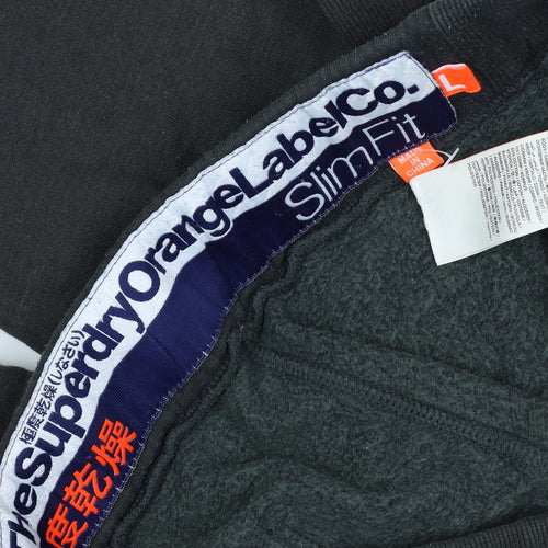 Superdry Men’s Black L Orange Label Slim Fit Fleece Joggers