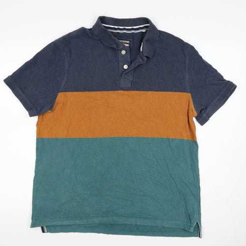 FatFace Mens Multicoloured Colourblock Cotton Polo Shirt XL