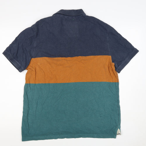 FatFace Mens Multicoloured Colourblock Cotton Polo Shirt XL