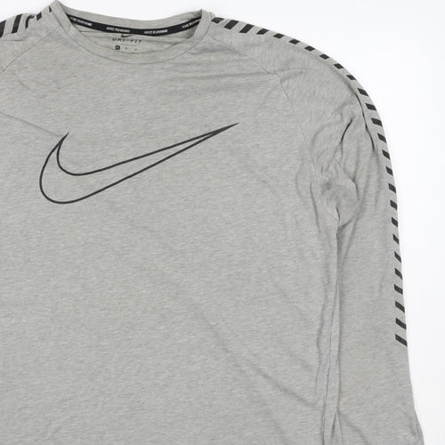 Nike Men’s Grey XL Dri-FIT Running Long Sleeve Logo T-Shirt