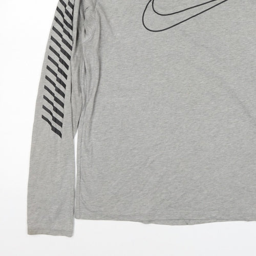 Nike Men’s Grey XL Dri-FIT Running Long Sleeve Logo T-Shirt