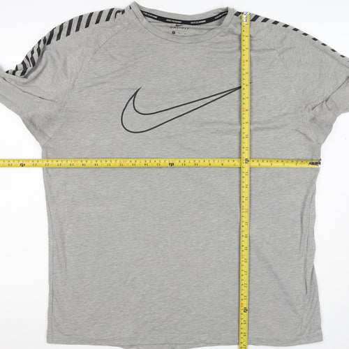 Nike Men’s Grey XL Dri-FIT Running Long Sleeve Logo T-Shirt