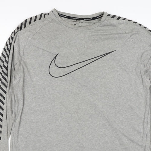 Nike Men’s Grey XL Dri-FIT Running Long Sleeve Logo T-Shirt