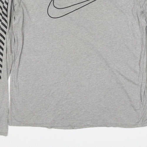 Nike Men’s Grey XL Dri-FIT Running Long Sleeve Logo T-Shirt