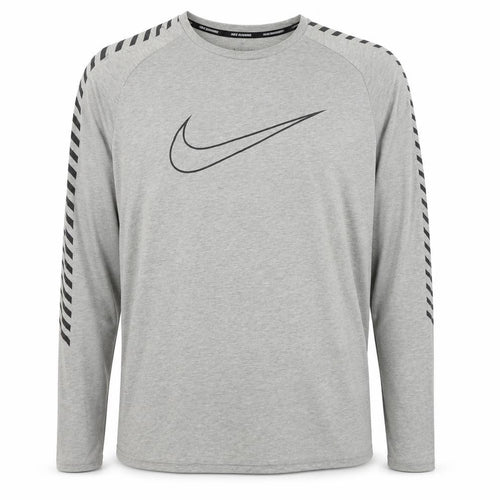 Nike Men’s Grey XL Dri-FIT Running Long Sleeve Logo T-Shirt