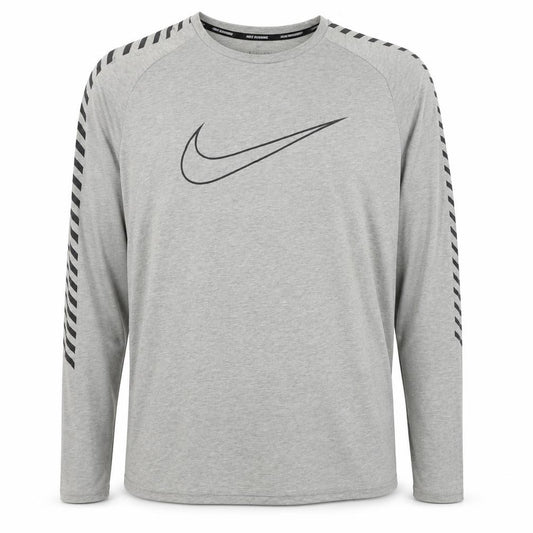 Nike Men’s Grey XL Dri-FIT Running Long Sleeve Logo T-Shirt