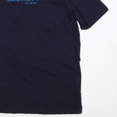 Jack & Jones Teens Navy Blue XS Logo Graphic Crew Neck T-Shirt