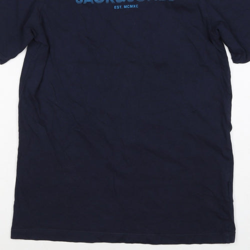 Jack & Jones Teens Navy Blue XS Logo Graphic Crew Neck T-Shirt