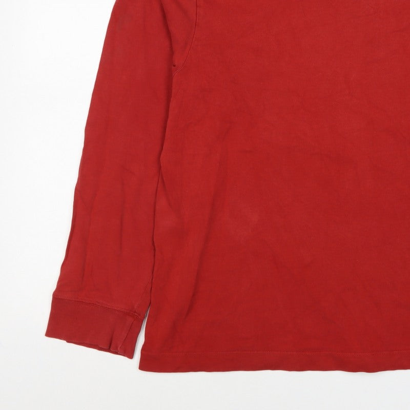 Gap Men's Red L Crew Neck Cotton Pullover Sweatshirt Long Sleeve