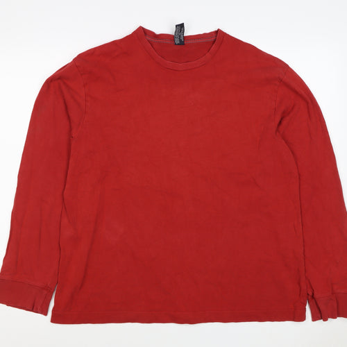 Gap Men's Red L Crew Neck Cotton Pullover Sweatshirt Long Sleeve
