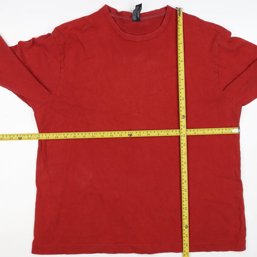 Gap Men's Red L Crew Neck Cotton Pullover Sweatshirt Long Sleeve