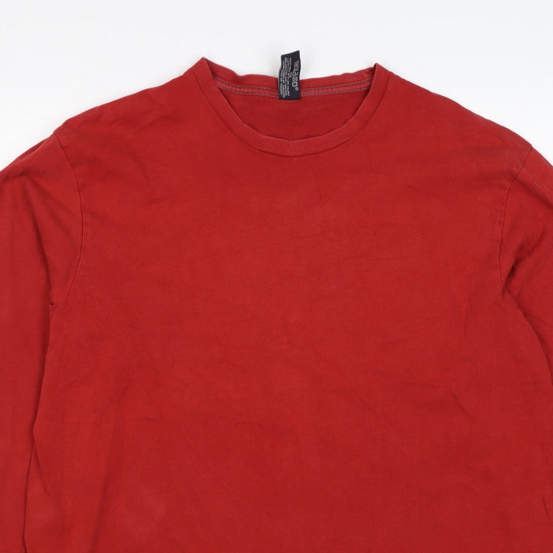 Gap Men's Red L Crew Neck Cotton Pullover Sweatshirt Long Sleeve