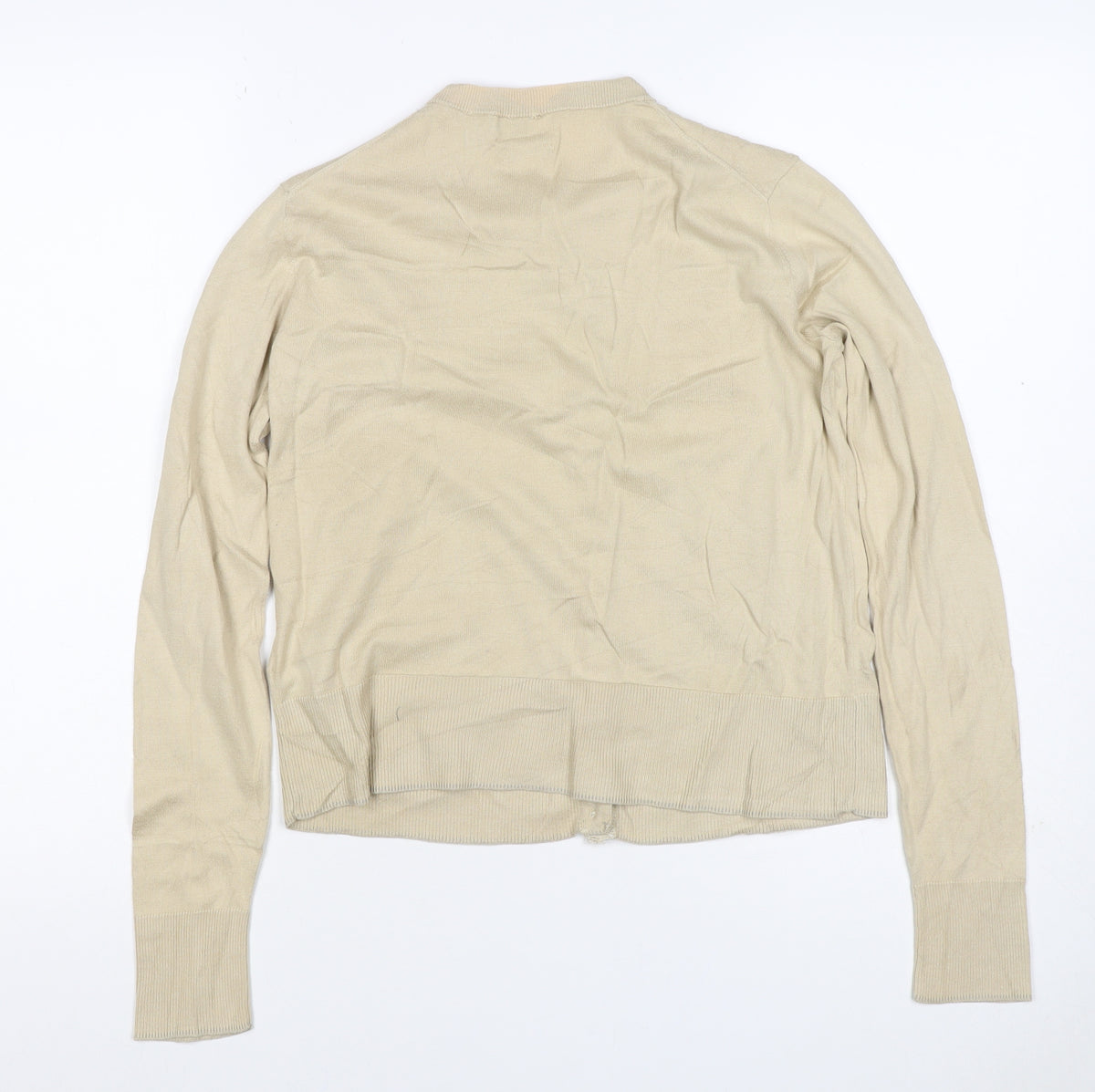 Polo Ralph Lauren Women Beige XS Pima Cotton V-Neck Button Cardigan