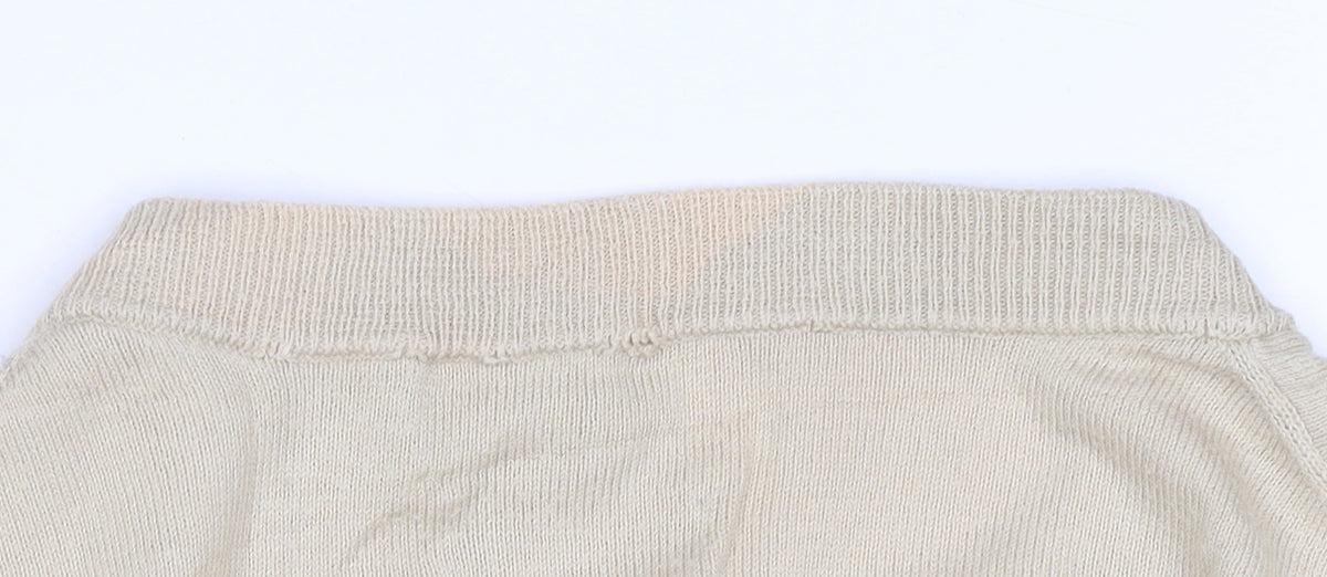 Polo Ralph Lauren Women Beige XS Pima Cotton V-Neck Button Cardigan