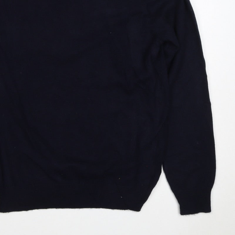 Autograph Men’s Blue L Pure Cashmere V-Neck Pullover Jumper