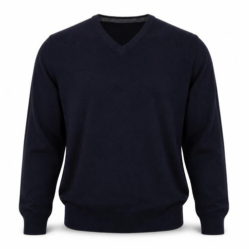 Autograph Men’s Blue L Pure Cashmere V-Neck Pullover Jumper