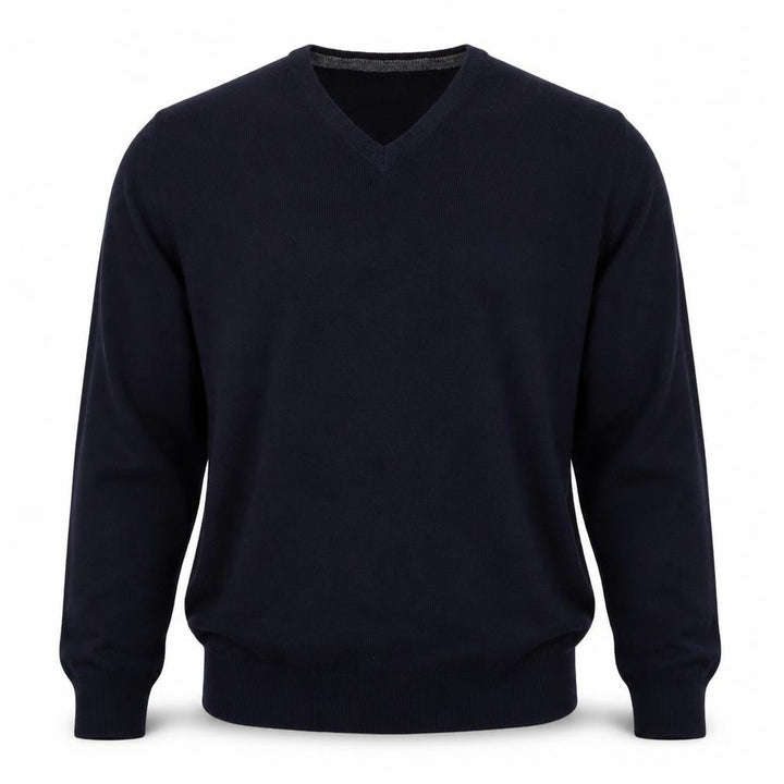 Autograph Men’s Blue L Pure Cashmere V-Neck Pullover Jumper