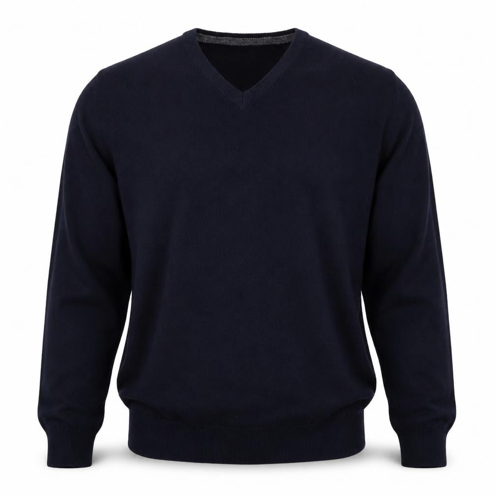 Autograph Men’s Blue L Pure Cashmere V-Neck Pullover Jumper