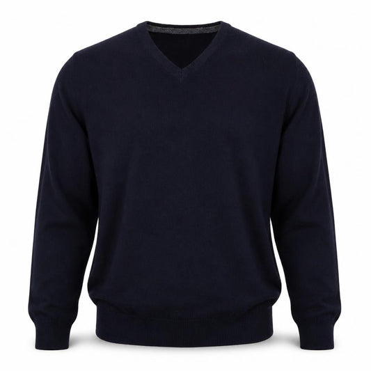Autograph Men’s Blue L Pure Cashmere V-Neck Pullover Jumper