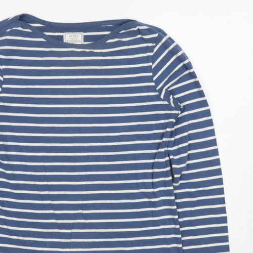 Fat Face Women Blue White Stripe UK 8 Jersey Long Sleeve T-Shirt
