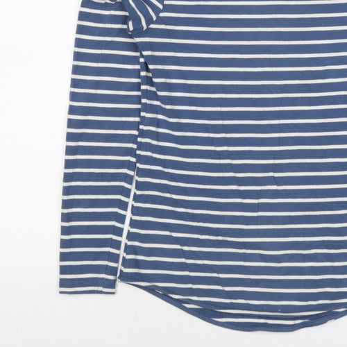Fat Face Women Blue White Stripe UK 8 Jersey Long Sleeve T-Shirt