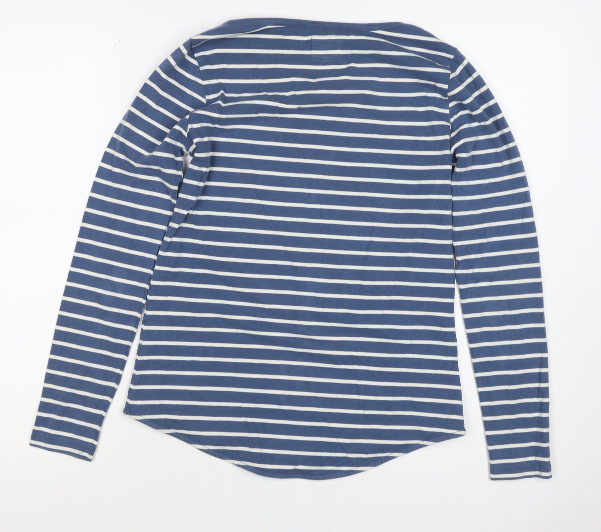Fat Face Women Blue White Stripe UK 8 Jersey Long Sleeve T-Shirt
