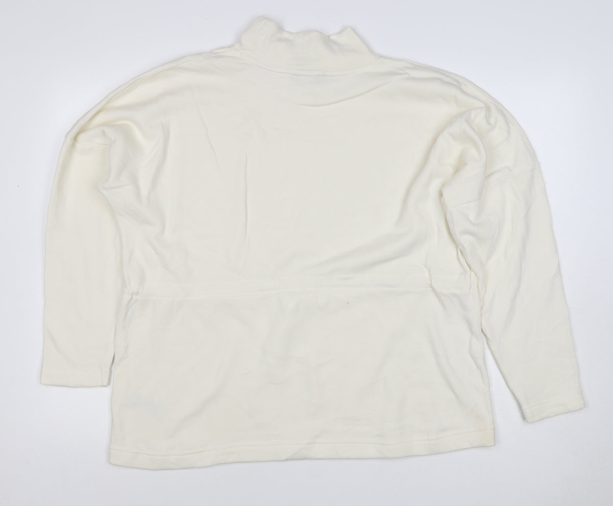 Close-up detail of M&S Goodmove Women’s Ivory UK 14 Pullover High Neck Sweatshirt